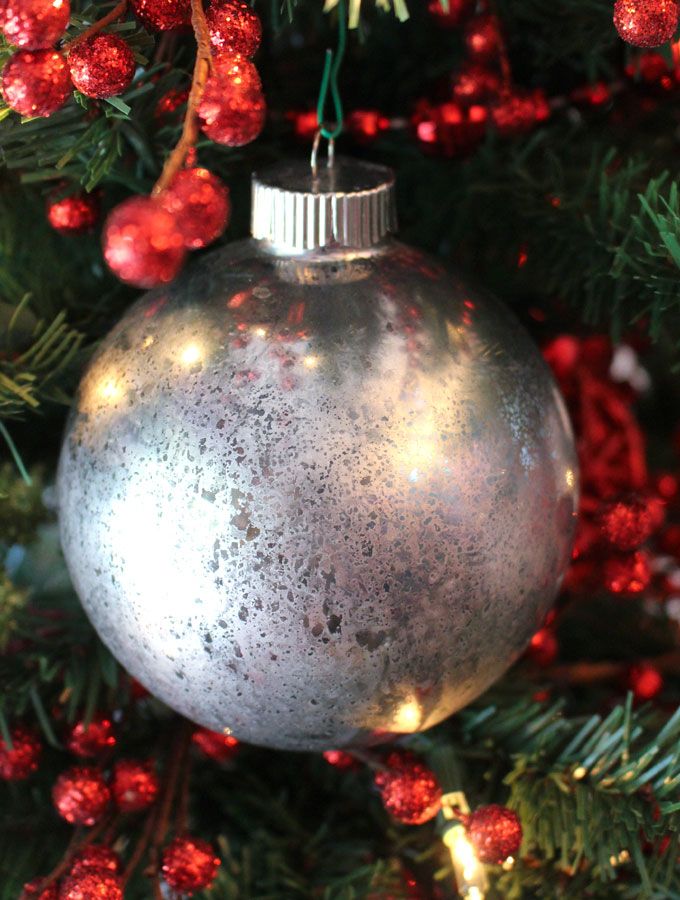 Mercury Glass Christmas Tree Ornaments